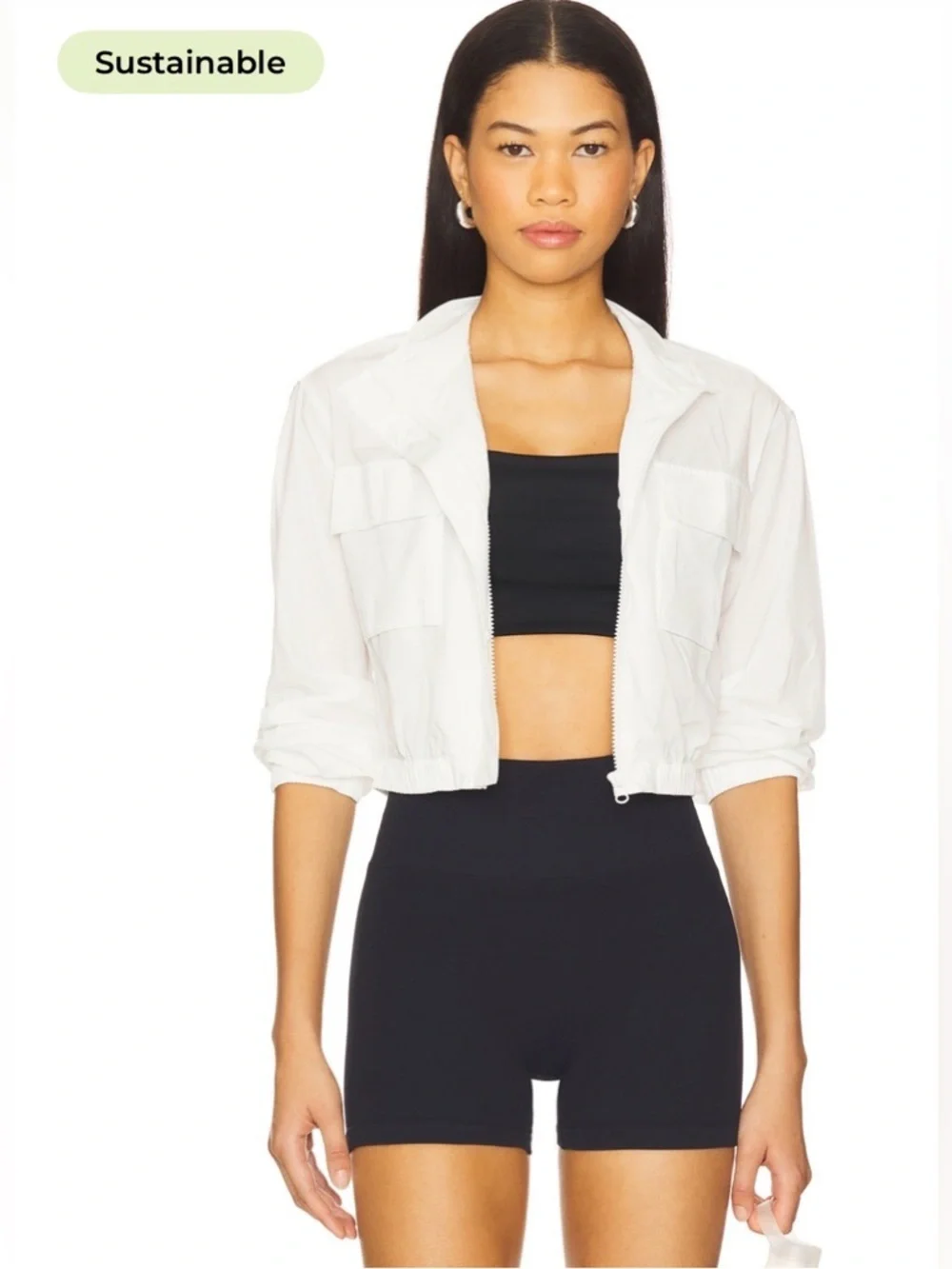 Aspen Cropped Jacket in Bright White, size XS